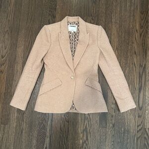 L'AGENCE Blush Pink Textured Single-Button Blazer